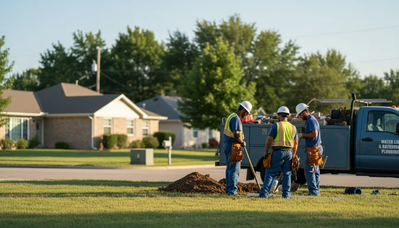 Residential water line and bathroom plumbing service in Wells, MN